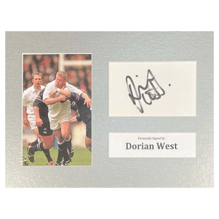 Signed Dorian West Photo Display - 12x8 England Rugby Icon