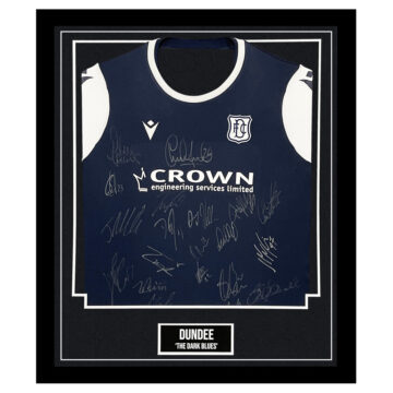 Signed Dundee 'The Dark Blues' Framed Shirt - SPL Squad Autograph