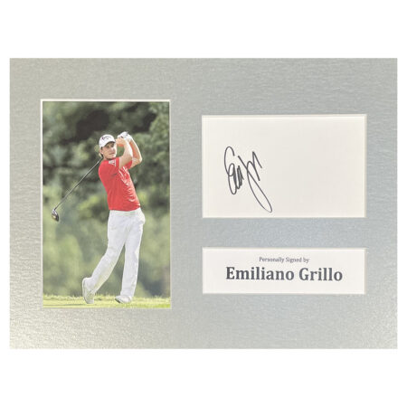 Signed Emiliano Grillo Photo Display - 12x8 Golf Icon