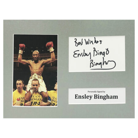 Signed Ensley Bingham Photo Display - 12x8 Boxing Icon