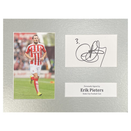 Signed Erik Pieters Photo Display - 12x8 Stoke City Icon