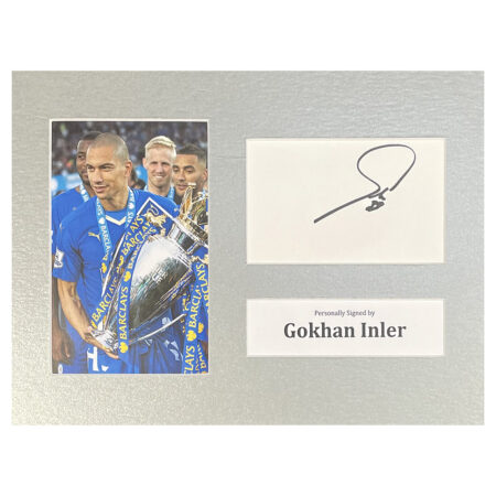 Signed Gokhan Inler Photo Display - 12x8 Premier League Winner 2016