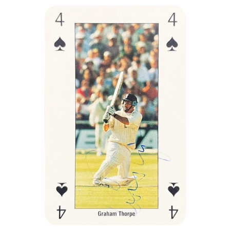 Signed Graham Thorpe Playing Card - England Cricket Icon