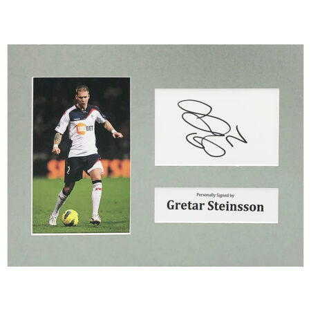 Signed Gretar Steinsson Photo Display - 12x8 Bolton Wanderers Icon