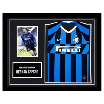 Signed Hernan Crespo Framed Display - Inter Milan Autograph