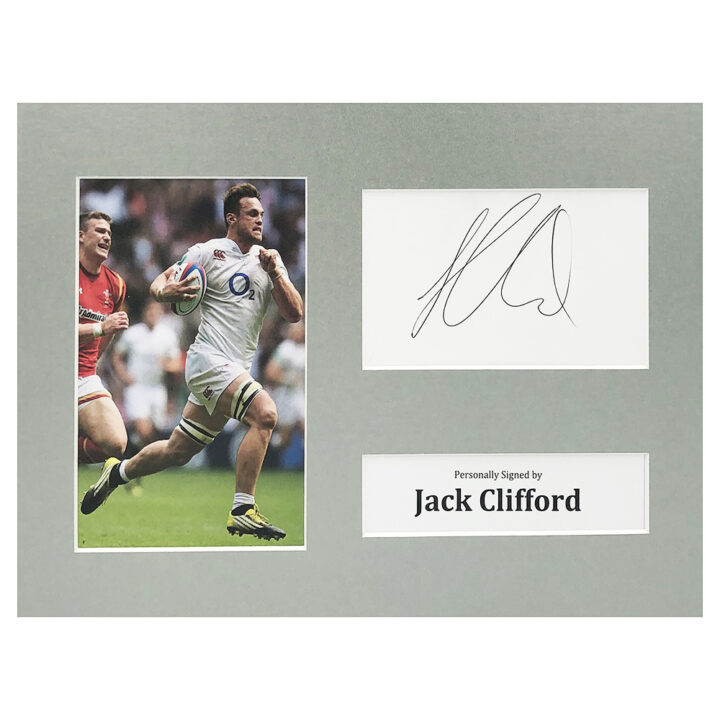 Signed Jack Clifford Photo Display - 12x8 England Rugby Icon