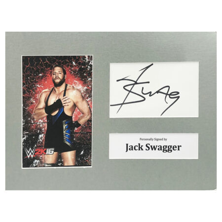 Signed Jack Swagger Photo Display - 12x8 Wrestling Icon