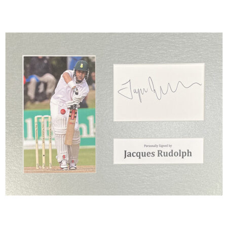 Signed Jacques Rudolph Photo Display - 12x8 South Africa Cricket Icon