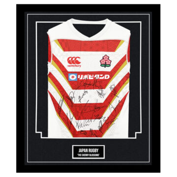 Signed Japan Rugby Framed Shirt - The Cherry Blossoms Autograph