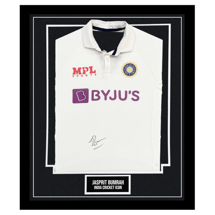 Signed Jasprit Bumrah Framed Shirt - India Cricket Icon Autograph