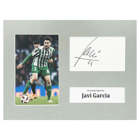 Signed Javi Garcia Photo Display - 12x8 Real Betis Icon