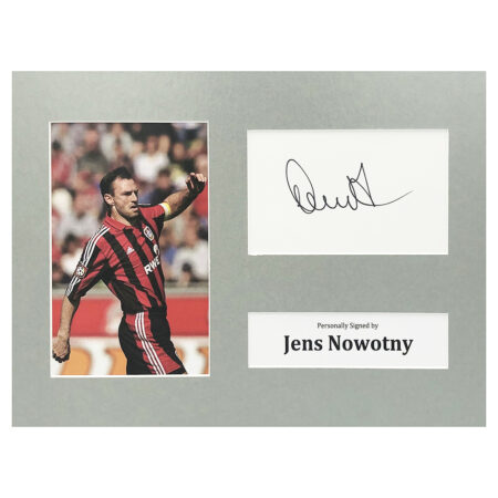 Signed Jens Nowotny Photo Display - 12x8 Bayer 04 Leverkusen Icon