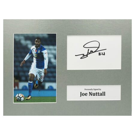 Signed Joe Nuttall Photo Display - 12x8 Blackburn Rovers Icon