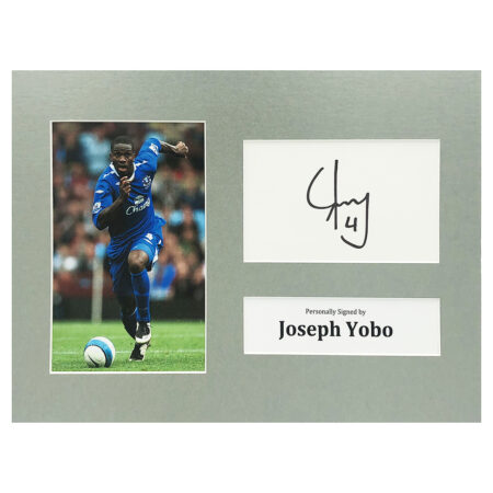 Signed Joseph Yobo Photo Display - 12x8 Everton Icon