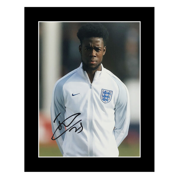 Signed Josh Onomah Photo Display - 12x10 England Icon Autograph