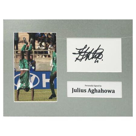 Signed Julius Aghahowa Photo Display - 12x8 Nigeria Icon