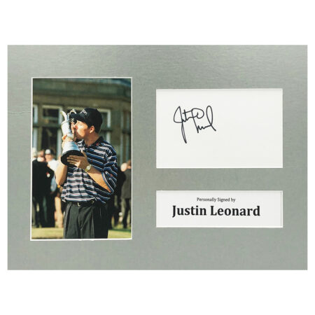 Signed Justin Leonard Photo Display - 12x8 The Open Winner 1997