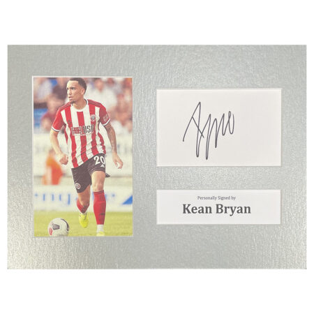 Signed Kean Bryan Photo Display - 12x8 Sheffield United Icon