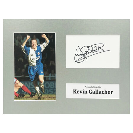 Signed Kevin Gallacher Photo Display - 12x8 Blackburn Rovers Icon