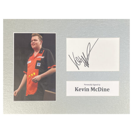 Signed Kevin McDine Photo Display - 12x8 Darts Icon