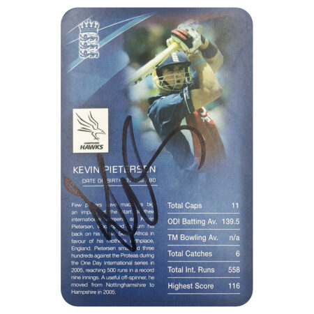 Signed Kevin Pietersen Collector Card - England Cricket Top Trumps