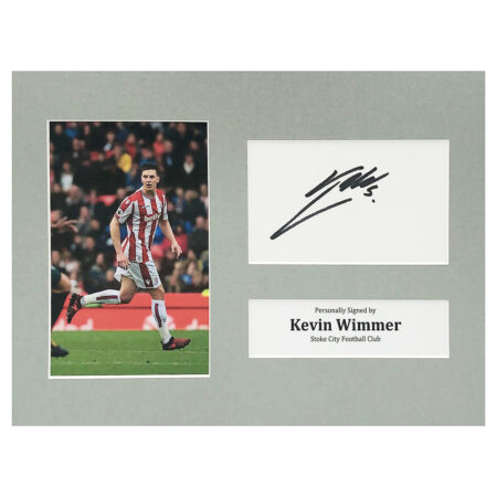 Signed Kevin Wimmer Photo Display - 12x8 Stoke City Icon