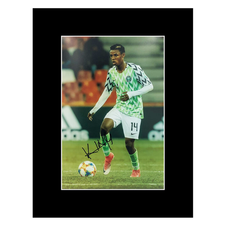 Signed Kingsley Michael Photo Display - 16x12 Nigeria Icon Autograph