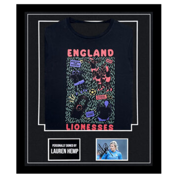 Signed Lauren Hemp Framed Display Shirt - England Lioness Icon