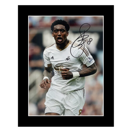 Signed Leroy Fer Photo Display - 10x8 Swansea City Icon