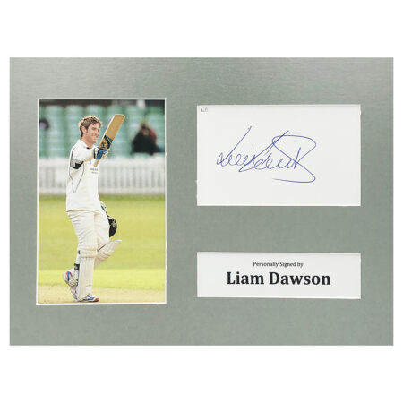 Signed Liam Dawson Photo Display - 12x8 England Cricket Icon