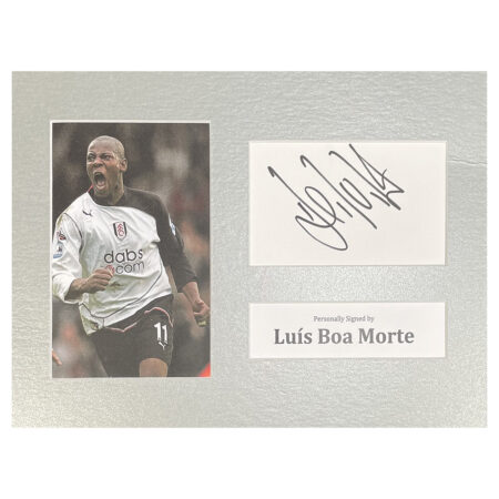 Signed Luis Boa Morte Photo Display - 12x8 Fulham Icon