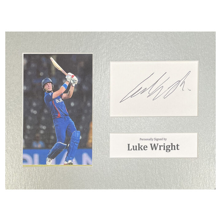 Signed Luke Wright Photo Display - 12x8 England Cricket Autograph