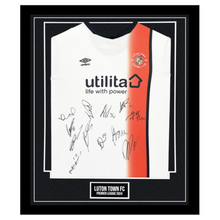 Signed Luton Town FC Framed Away Shirt - Premier League 2024