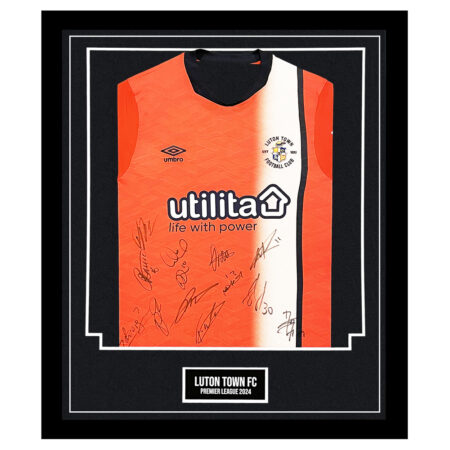 Signed Luton Town FC Framed Home Shirt - Premier League 2024