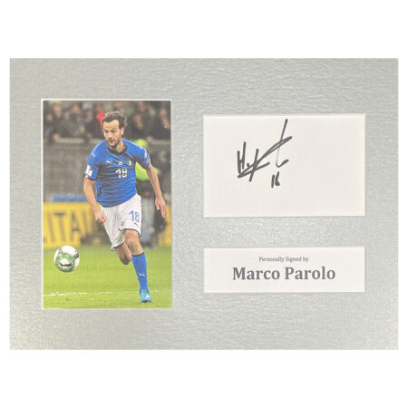 Signed Marco Parolo Photo Display - 12x8 Italy Icon