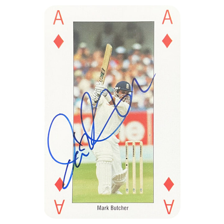 Signed Mark Butcher Playing Card - England Cricket Icon