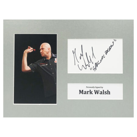 Signed Mark Walsh Photo Display - 12x8 Darts Icon