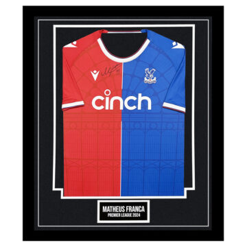 Signed Matheus Franca Framed Crystal Palace Shirt - Premier League 2024