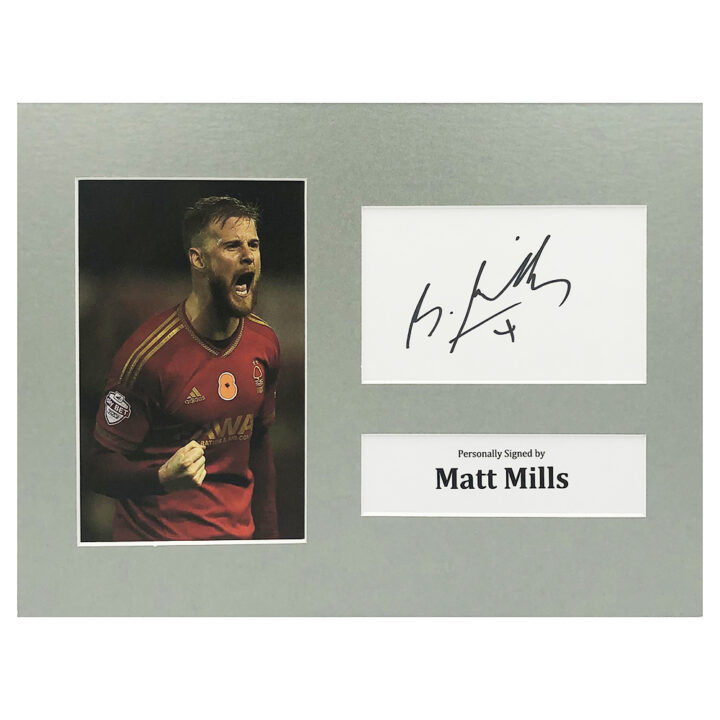 Signed Matt Mills Photo Display - 12x8 Nottingham Forest Icon