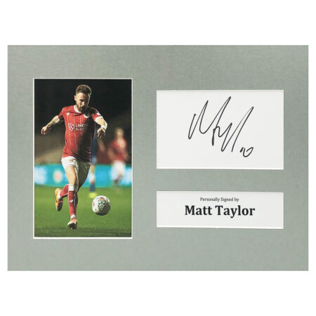 Signed Matt Taylor Photo Display - 12x8 Bristol City Icon