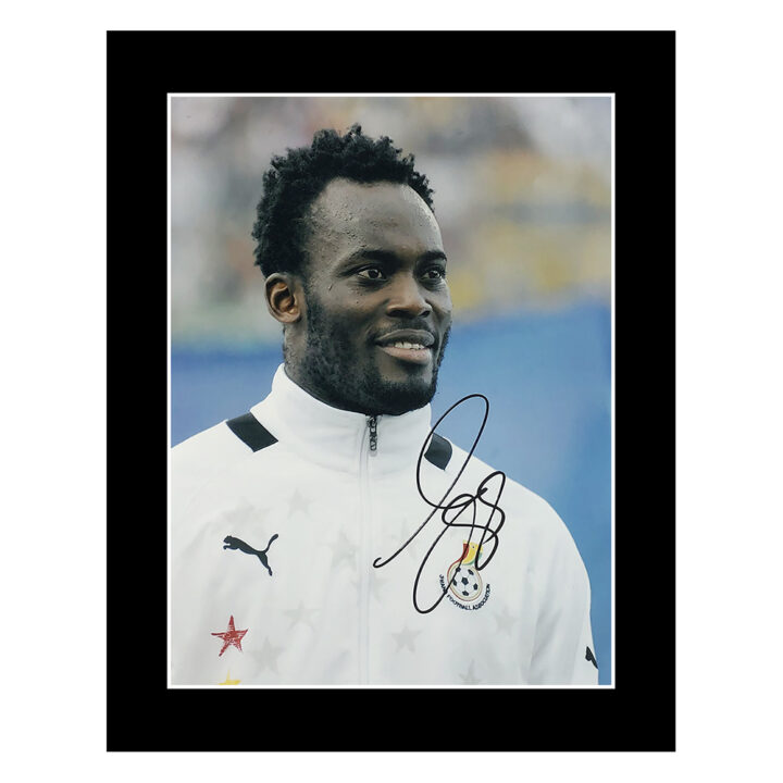 Signed Michael Essien Photo Display - 12x10 Ghana Icon Autograph