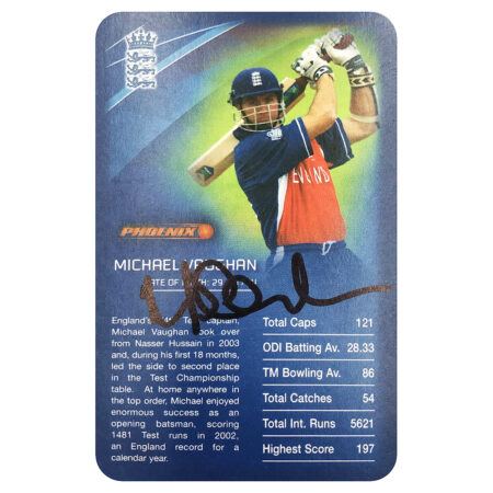 Signed Michael Vaughan Collector Card - England Cricket Top Trumps