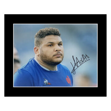 Signed Mohamed Haouas Photo Display 12x10 - France Rugby Icon