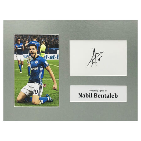 Signed Nabil Bentaleb Photo Display - 12x8 Schalke Icon