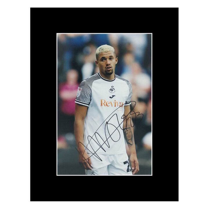 Signed Nathan Wood Photo Display - 16x12 Swansea City Icon