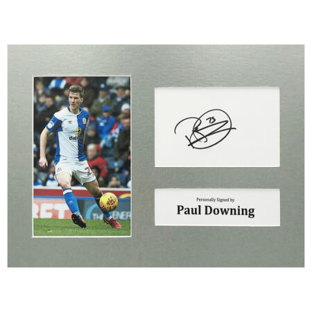 Signed Paul Downing Photo Display - 12x8 Blackburn Rovers Icon