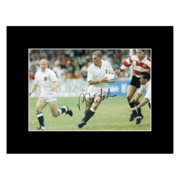 Signed Peter Winterbottom Photo Display 16×12 – England Rugby Autograph