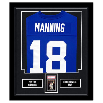 Signed Peyton Manning Framed Display Shirt – Super Bowl XLI MVP