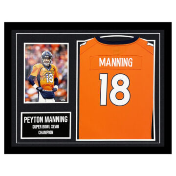 Signed Peyton Manning Framed Display Shirt – Super Bowl XLVIII Champion