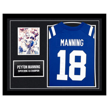 Signed Peyton Manning Framed Display – Super Bowl XLI Champion